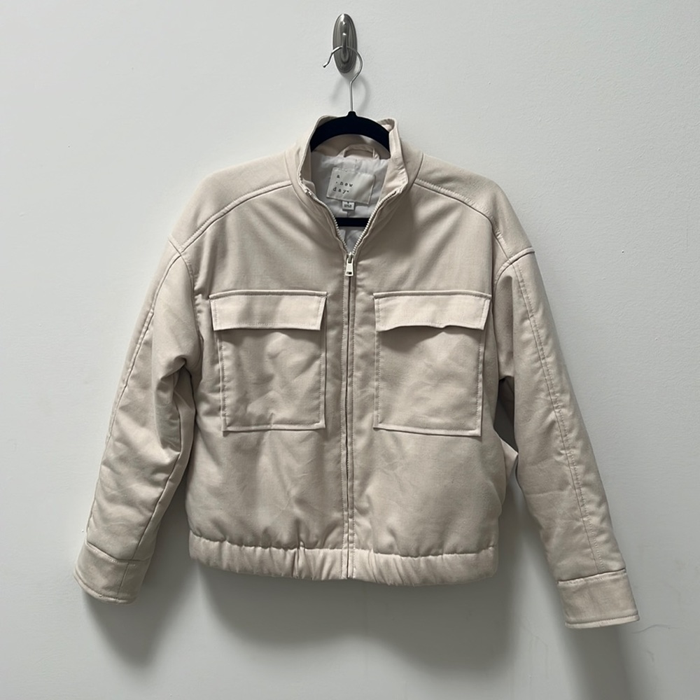 A New Day Brushed Padded Jacket - Cream S